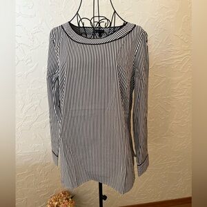 Talbots Black White Stripe cotton Tunic